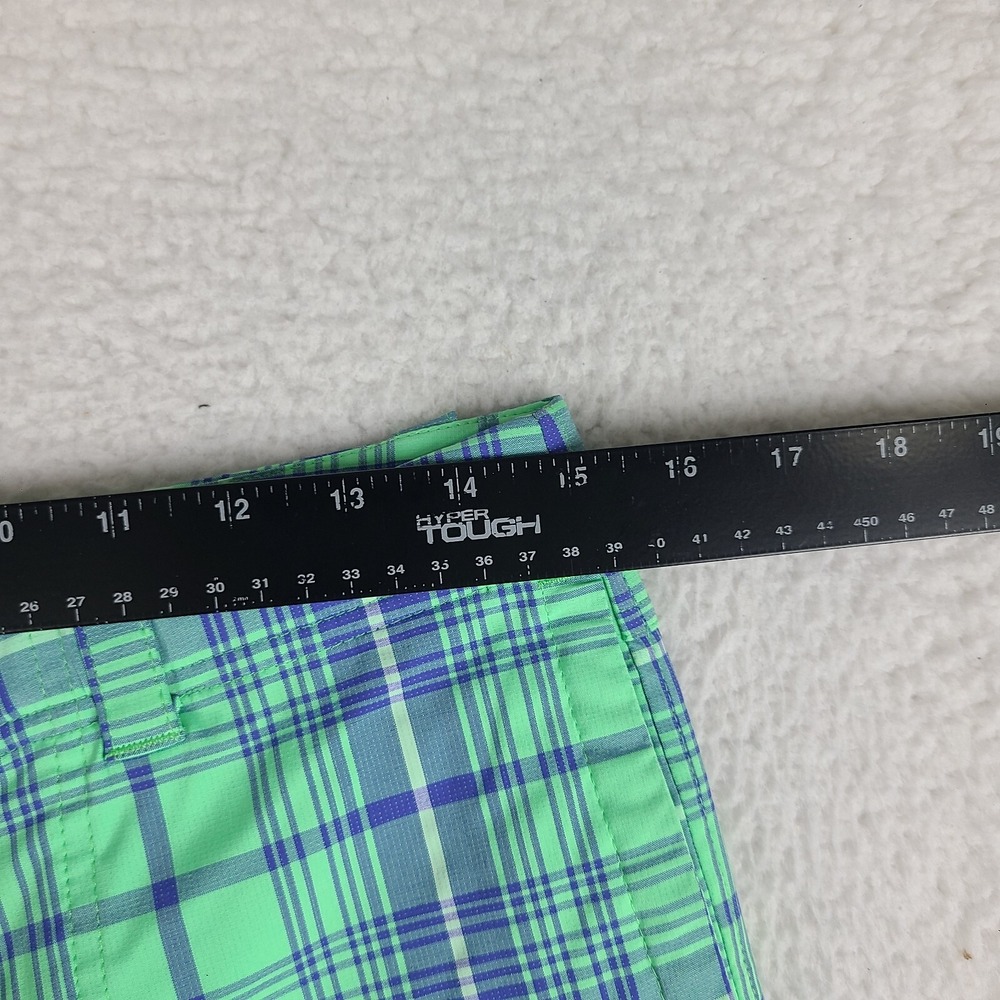 Nike Shorts Boys XL Blue Green Plaid 11" Dri Fit Tour Performance Golf Chino - Picture 4 of 14